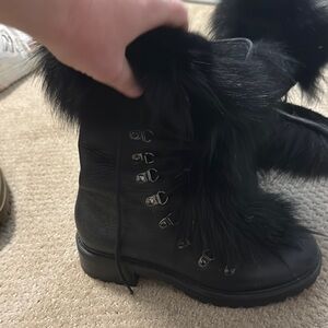 Women's Black Fur-Trimmed Boots